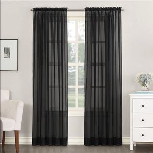 Rod Pocket Curtain Panel 59x108” set of 2 black